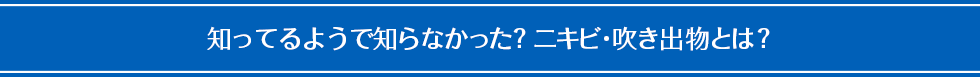 知らなかった！？ニキビ･吹き出物とは？