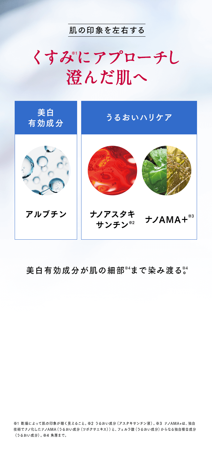 独自の着眼点でくすみにアプローチ