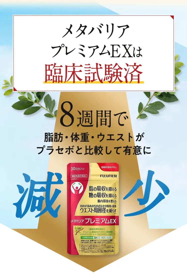 8週間でおなかの脂肪・体重・ウエスト周囲径が有意に減少!!