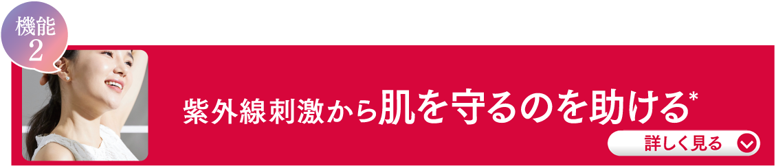 機能2 紫外線刺激から肌を守るのを助ける