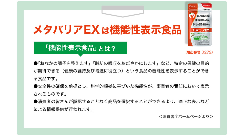 メタバリアEXは機能性表示食品