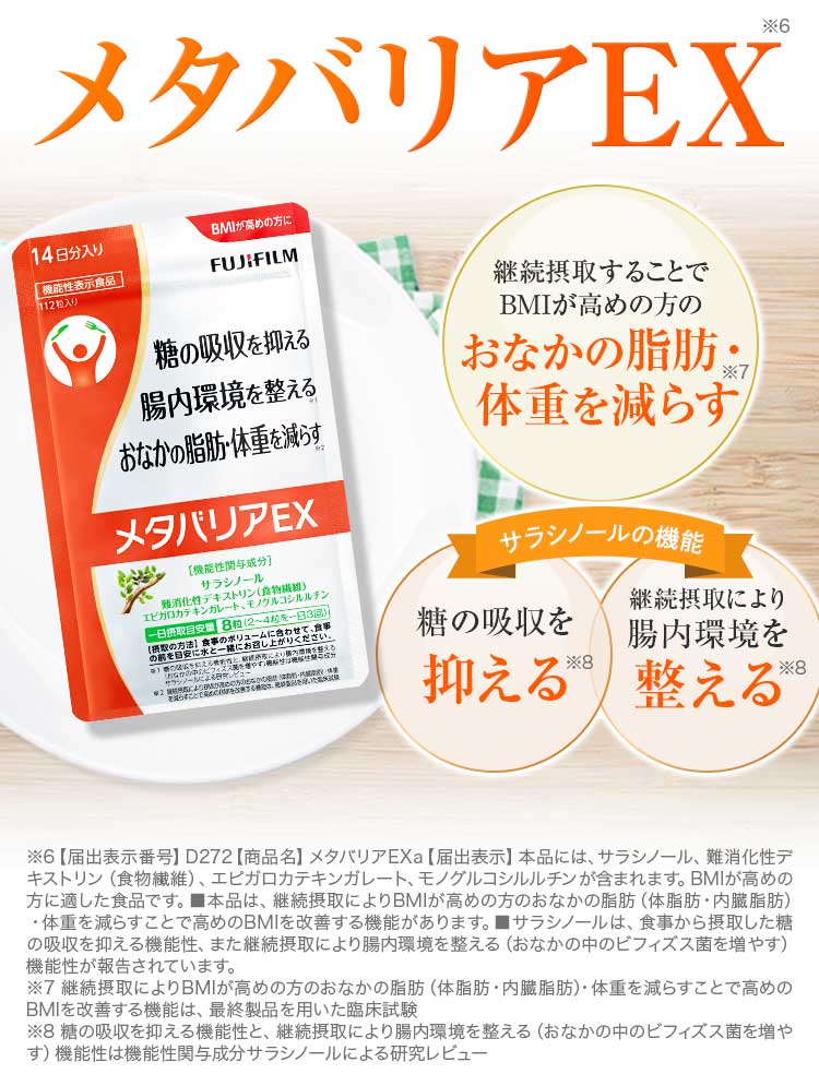 これらの機能を持つサプリメントがメタバリアEX