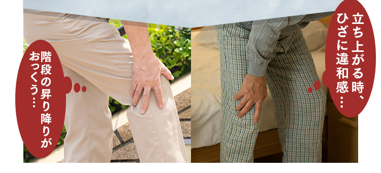 階段の昇り降りがおっくう… 立ち上がる時、ひざに違和感…