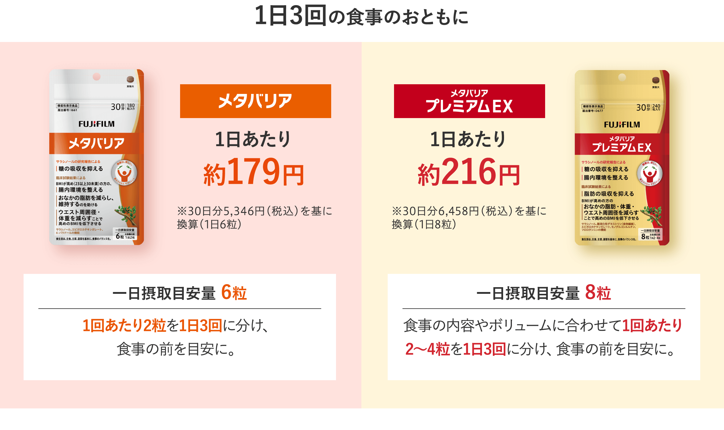 メタバリア1日あたり約173円・メタバリアプレミアムEX1日あたり約199円