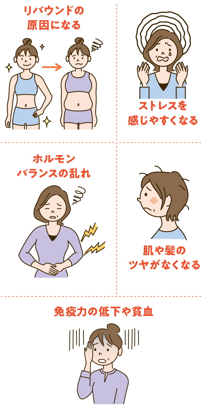 極端な食事制限で起こる体への悪影響