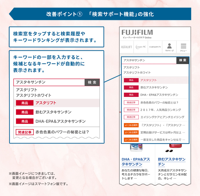 改善ポイント1 「検索サポート機能」の強化