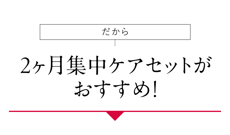 だから 2ヶ月集中ケアセットがおすすめ！