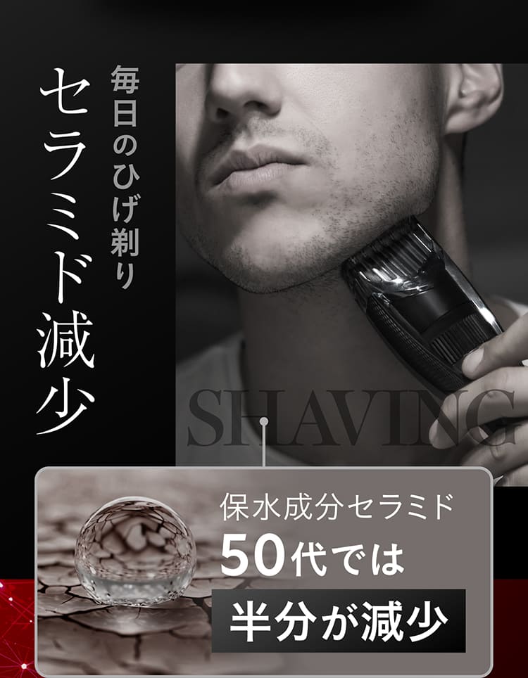 毎日のひげ剃りセラミド減少