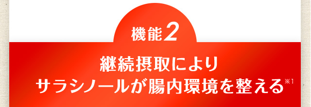 【機能2】継続摂取によりサラシノールが腸内環境を整える！