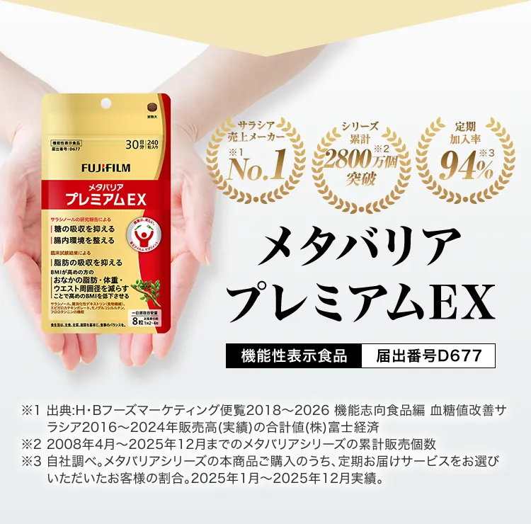 メタバリアプレミアムEX -サプリメントの通信販売 | FUJIFILM