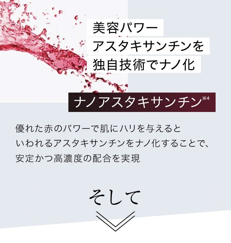 美容パワーアスタキサンチンを独自技術でナノ化｜ナノアスタキサンチン※4｜そして
