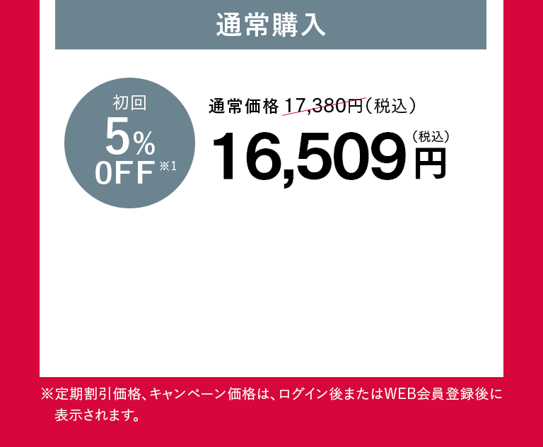 通常購入 16,509円（税込）