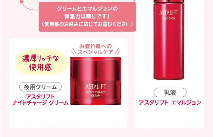 アスタリフト ナイトチャージ クリーム・アスタリフト エマルジョン