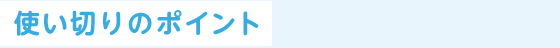 使い切りのポイント