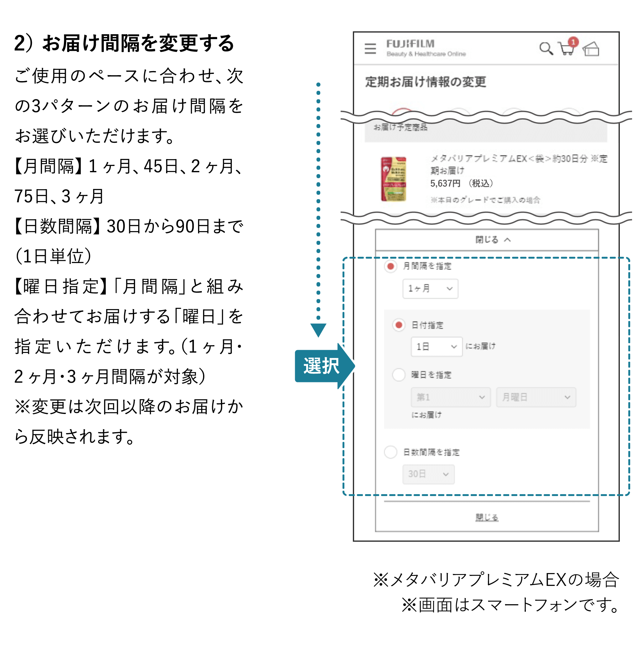 お届け間隔の変更方法２