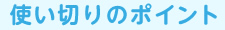 使い切りのポイント