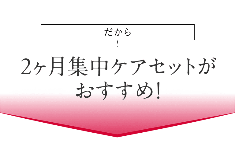 だから2ヶ月集中ケアセットがおすすめ！
