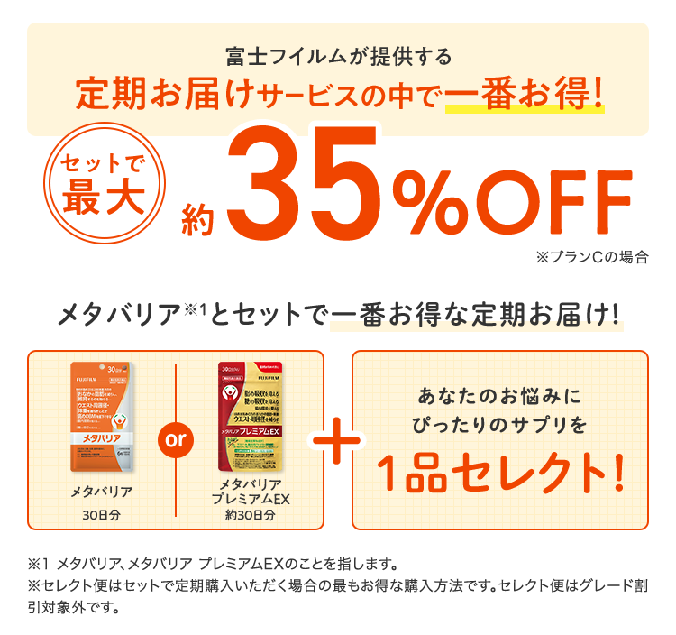 メタバリアとセットでイチバンお得な定期お届け!