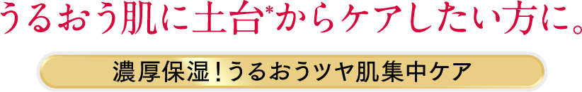 うるおう肌に土台*からケアしたい方に。濃厚保湿!うるおうツヤ肌集中ケア