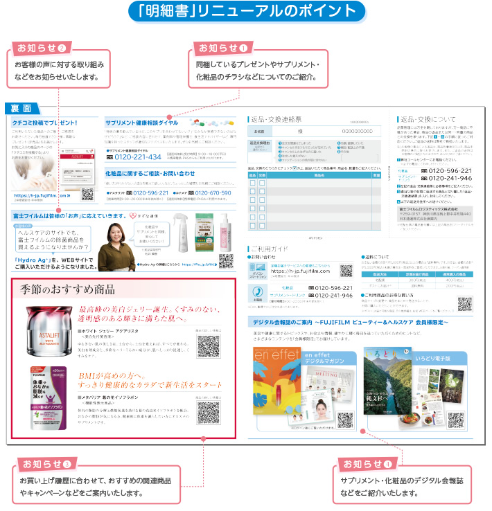 お買い上げ明細書をリニューアル