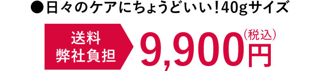 日々のケアにちょうどいい！40gサイズ 送料弊社負担 9,900円（税込）