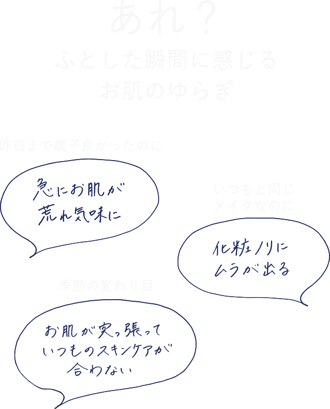 あれ？ふとした瞬間に感じるお肌のゆらぎ