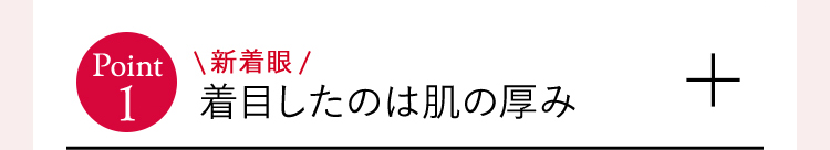 着目したのは肌の厚み