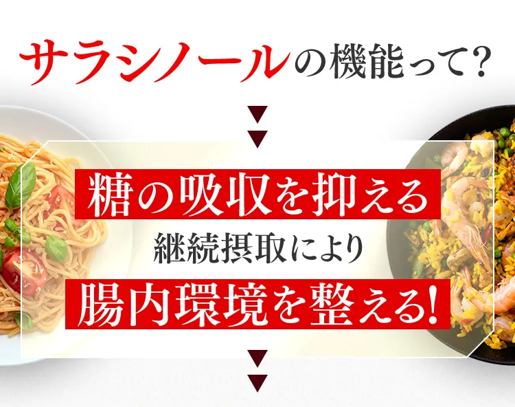 サラシノールの機能って？糖の吸収を抑える、継続摂取により腸内環境を整える！