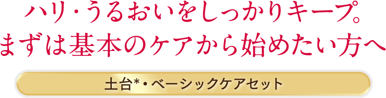 ハリ・うるおいをしっかりキープ。まずは基本のケアから始めたい方へ|土台*・ベーシックケアセット