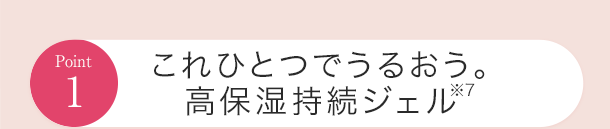 これひとつでうるおう。高保湿持続ジェル