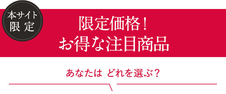 限定価格 お得な注目商品 あなたはどれを選ぶ？