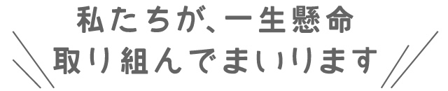 私たちが、一生懸命取り組んでまいります