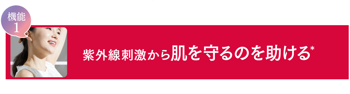 機能1 紫外線刺激から肌を守るのを助ける