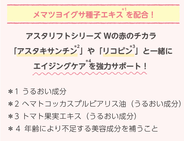メマツヨイグサ種子エキスを配合
