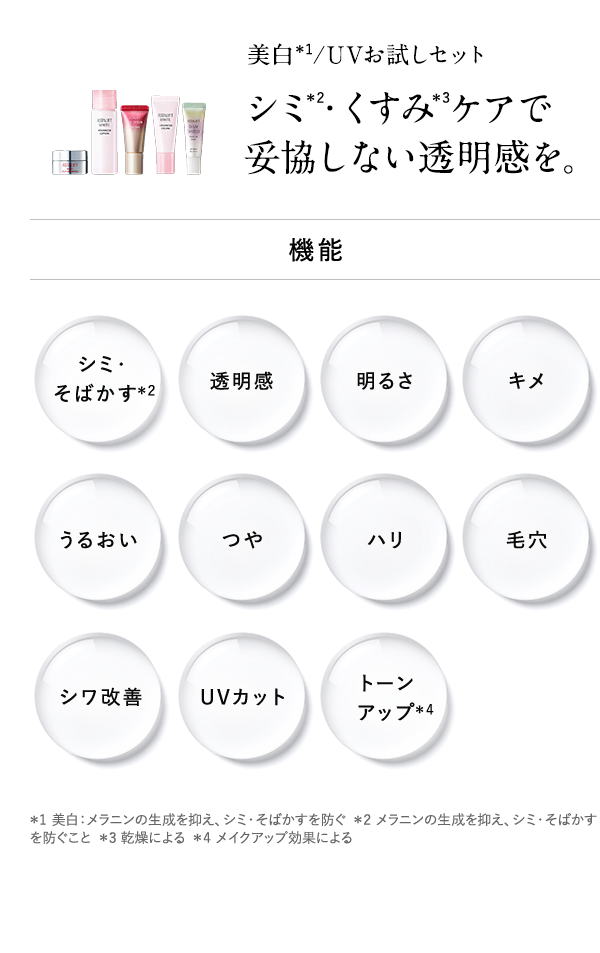 アスタリフト 美白/UVお試しセット