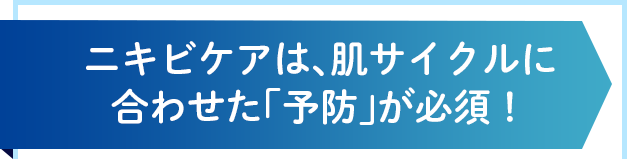 ニキビケアは、肌サイクルに合わせた「予防」が必須!