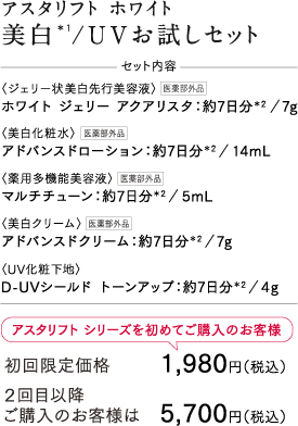 美白/UV お試しセット 約７日分＊