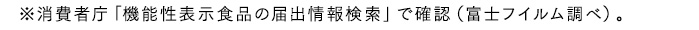※消費者庁「機能性表示食品の届出情報検索」で確認（富士フイルム調べ）。