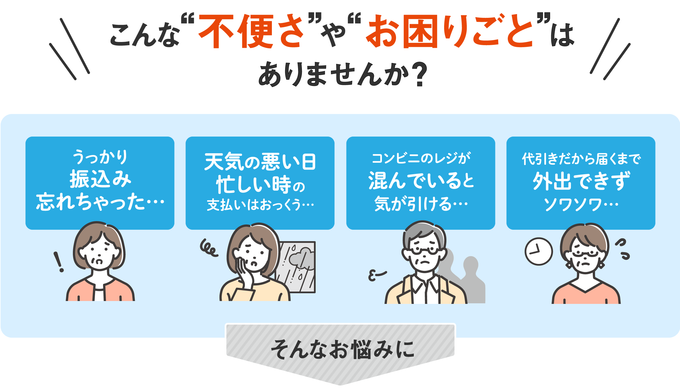 こんな不便さやお困りごとはありませんか？