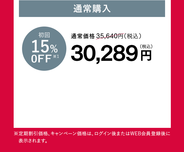 通常購入 30,289円（税込）