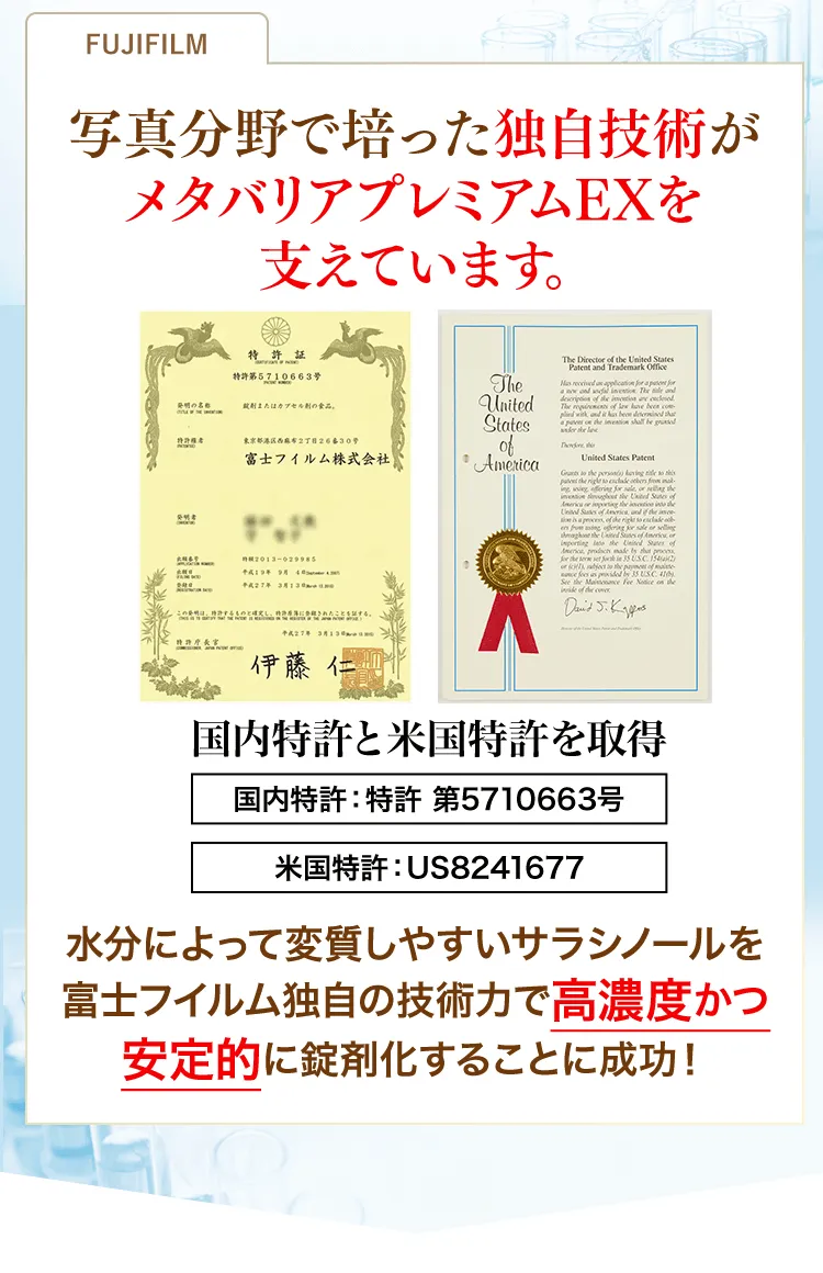 写真分野で培った独自技術がメタバリアプレミアムEXを支えています。