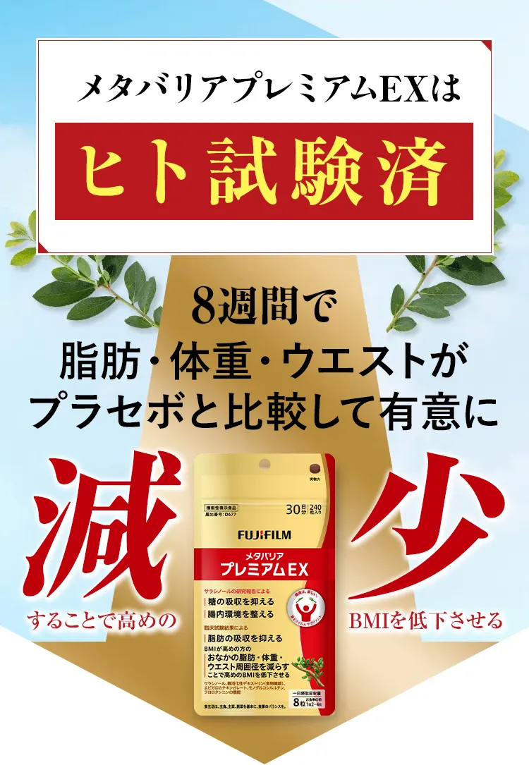 8週間でおなかの脂肪・体重・ウエスト周囲径が有意に減少!!