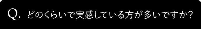 Q. どのくらいで実感している方が多いですか?