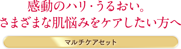 感動のハリ・うるおい。さまざまな肌悩みをケアしたい方へ|マルチケアセット