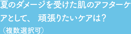 Q3 夏のダメージを受けた肌のアフターケアとして、頑張りたいケアは？（複数選択可）