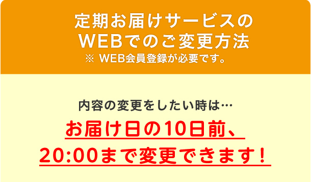 定期届サービスのWEBでのご変更方法