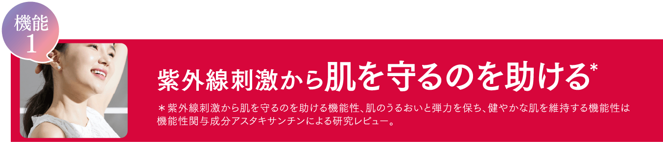 機能1 紫外線刺激から肌を守るのを助ける