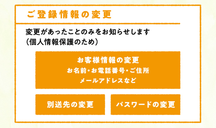 ご登録情報の変更