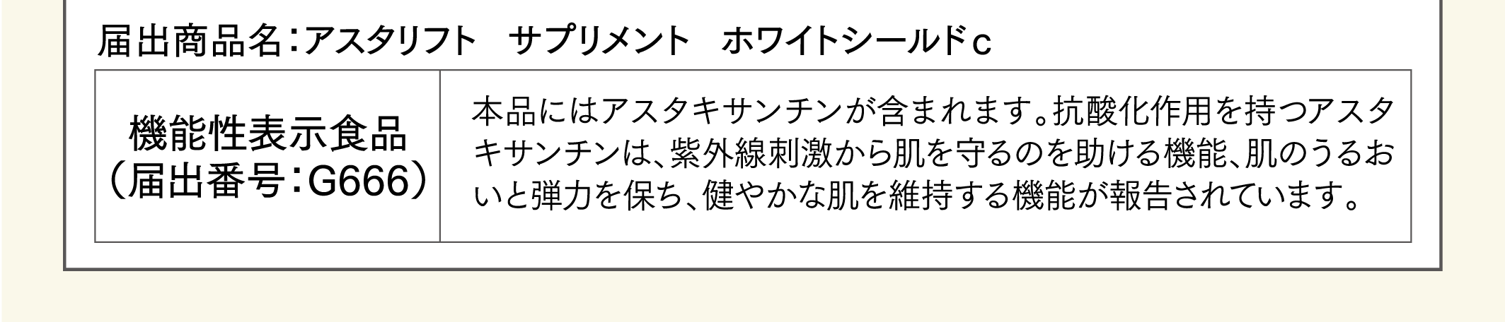 機能性表示食品 アスタリフト サプリメント ホワイトシールド30日分（60粒） 定期初回限定 通常価格4,320円（税込）→ 20%OFF 3,456円（税込）