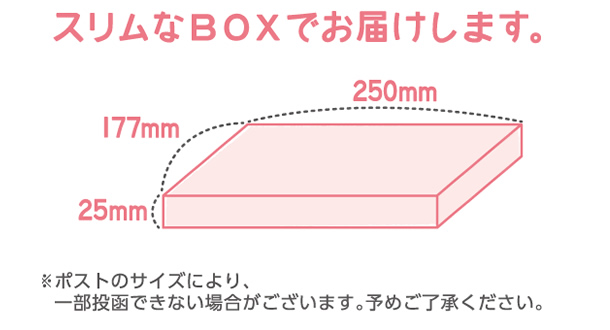 スリムなBOXでお届けします。
